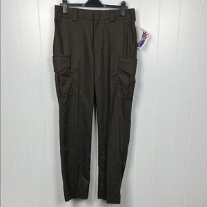 Blauer Womens Tactical Pants 10R Brown Cargo Style Twill Weave Silicone Waist